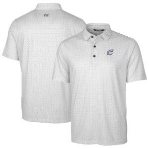 Men's Cutter & Buck  Charcoal Columbus Clippers Big & Tall DryTec Pike Double Dot Print Stretch Polo