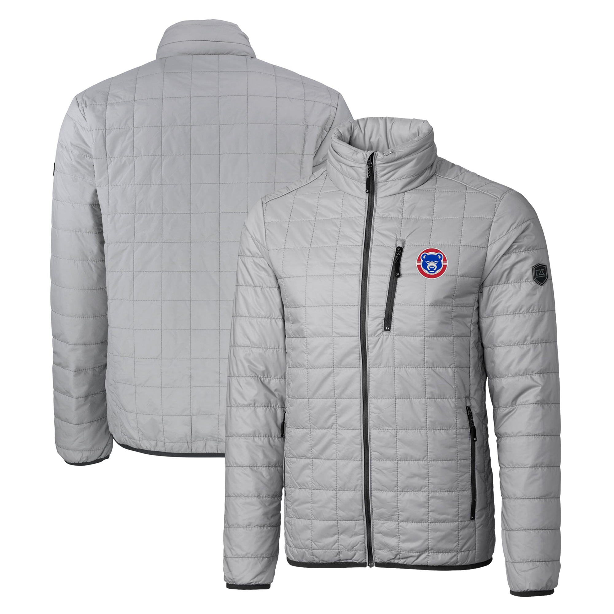 Men's Cutter & Buck Gray South Bend Cubs Rainier PrimaLoft Big & Tall Eco Insulated Full-Zip Puffer Jacket - Image 5
