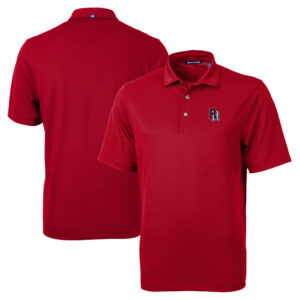Men's Cutter & Buck Red Round Rock Express Big & Tall Virtue Eco Pique Recycled Polo