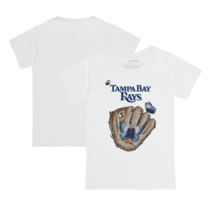 Youth Tiny Turnip White Tampa Bay Rays Butterfly Glove T-Shirt