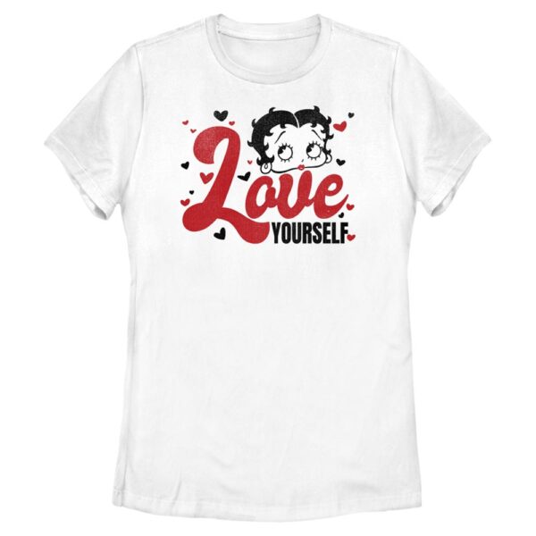 Women's Mad Engine White Betty Boop Valentine's Day T-Shirt