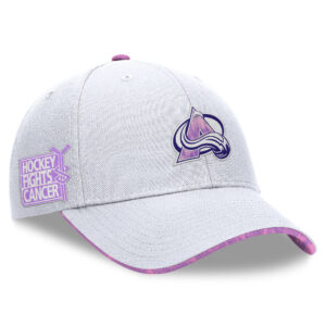 Men's Fanatics White Colorado Avalanche Authentic Pro Hockey Fights Cancer Adjustable Hat
