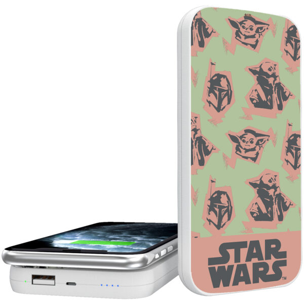 Keyscaper Grogu The Mandalorian Pattern Wireless Powerbank