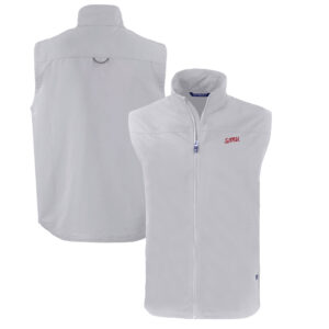 Men's Cutter & Buck Gray SMU Mustangs Big & Tall Charter Eco Full-Zip Vest