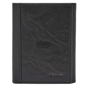 Fossil Black Robert Morris Colonials Neel Extra Capacity Trifold Wallet