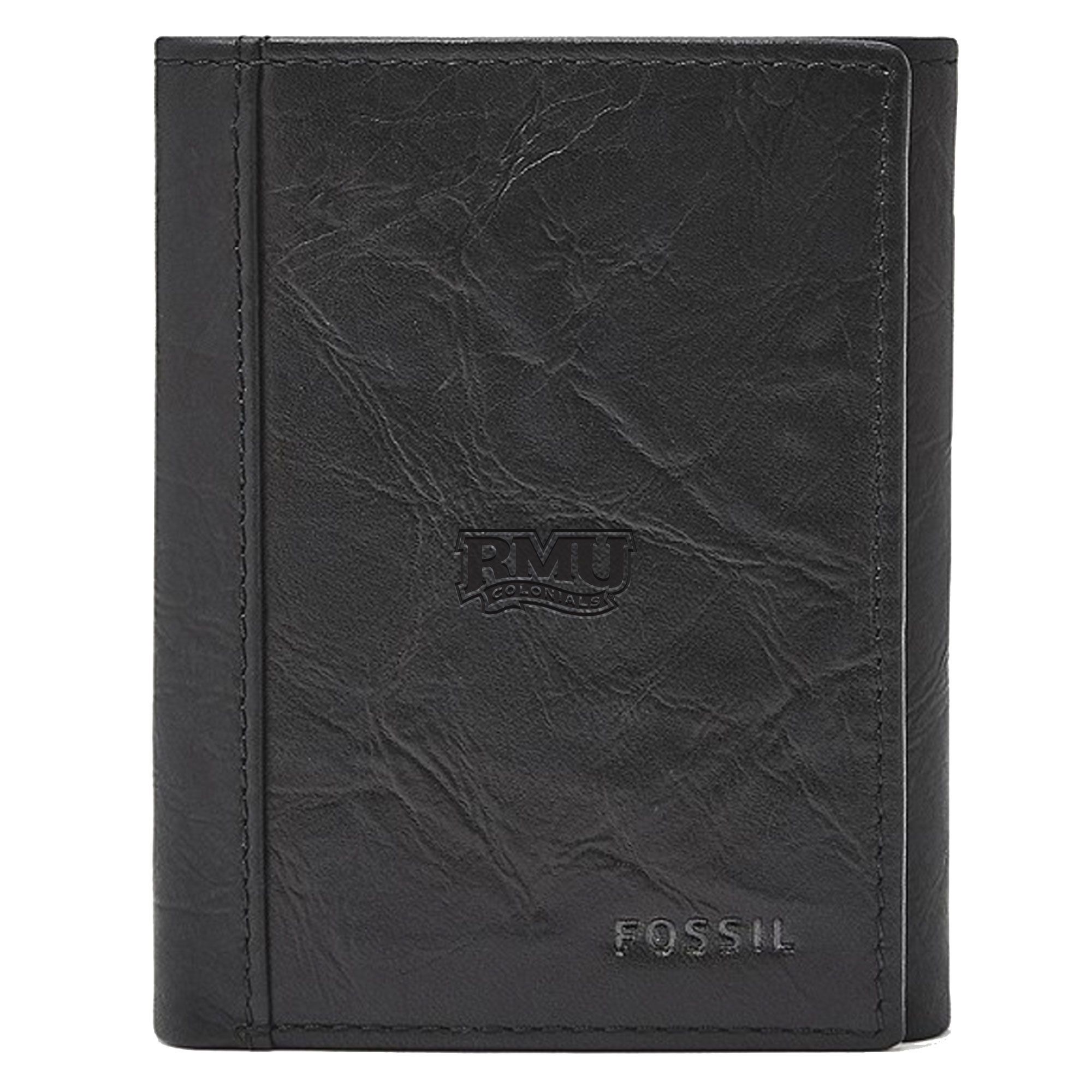 Fossil Black Robert Morris Colonials Neel Extra Capacity Trifold Wallet