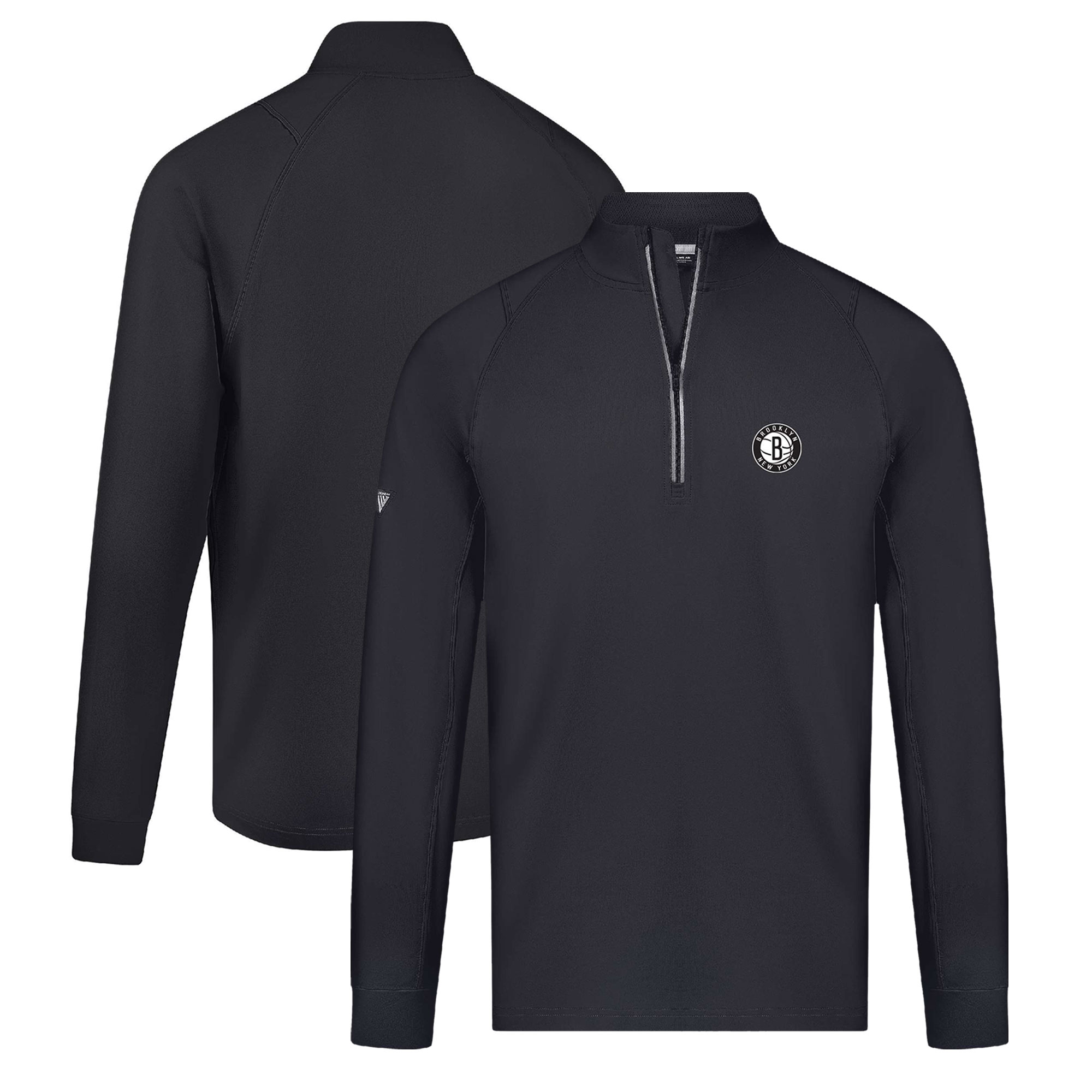 Men's Levelwear Black Brooklyn Nets Theory Insignia Core Quarter-Zip Pullover Top - Image 5