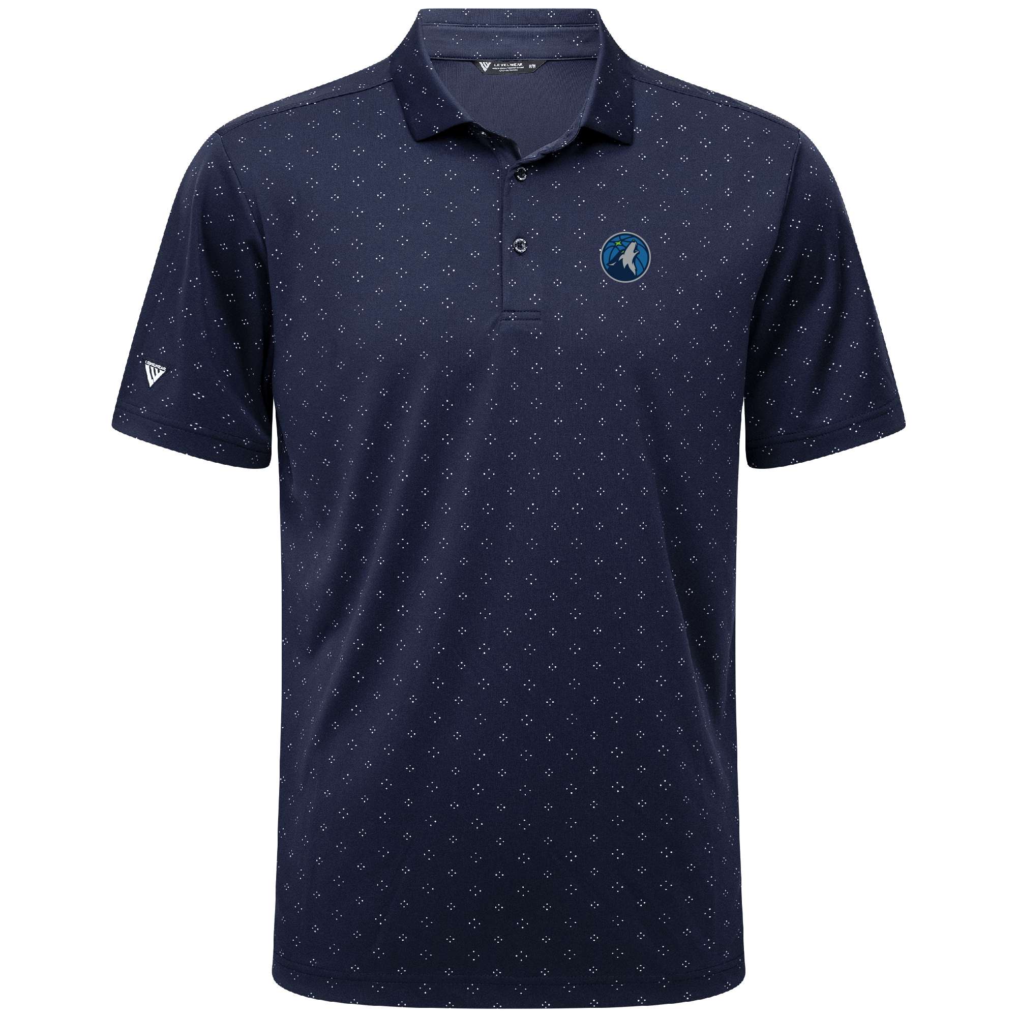 Men's Levelwear Navy Minnesota Timberwolves Detect Insignia Core Polo - Image 6