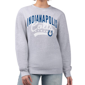 Women's G-III 4Her by Carl Banks  Heather Gray Indianapolis Colts Filigree Logo Graphic Fleece Pullover Sweatshirt
