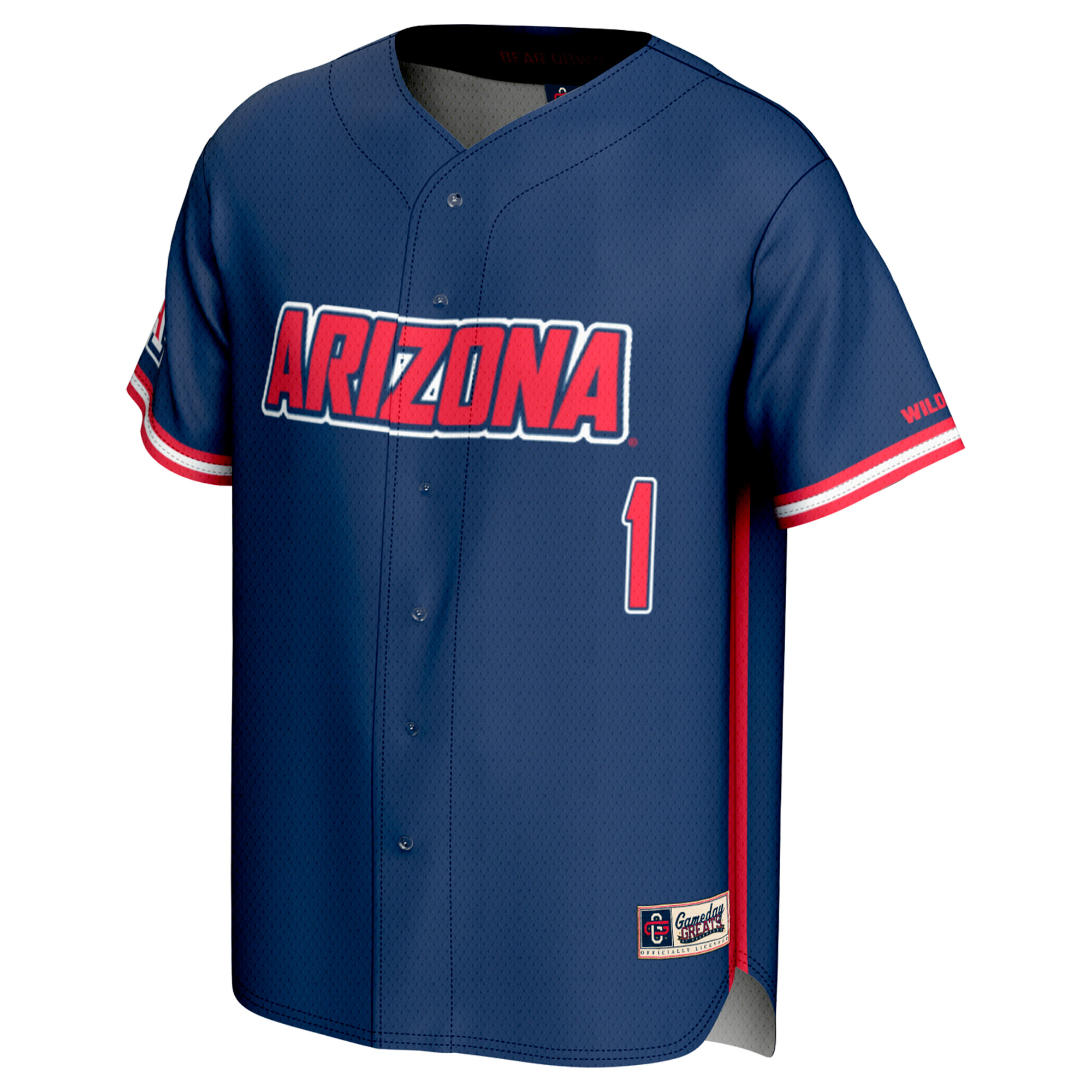 Youth GameDay Greats #1 Navy Arizona Wildcats Lightweight Baseball Fashion Jersey - Image 6