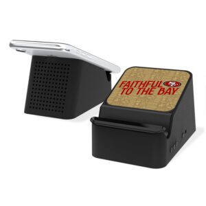 Keyscaper Black San Francisco 49ers Wireless Charging Station & Bluetooth Speaker