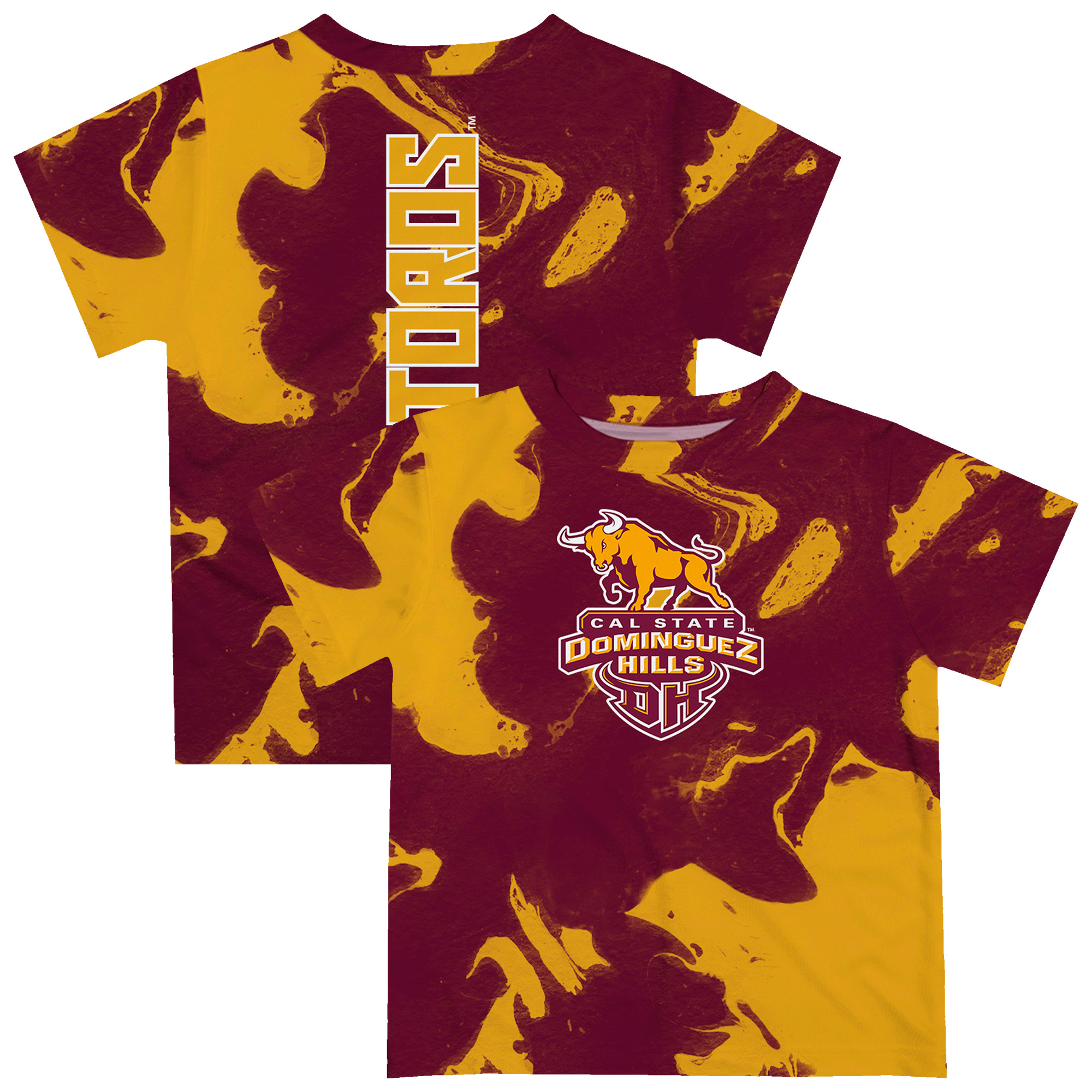 Infant Vive La Fete Maroon/Gold Cal State Dominguez Hills Toros Marble Print T-Shirt