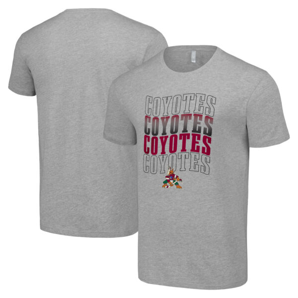 Men's Starter Heather Gray Arizona Coyotes Four Team Name Logo T-Shirt