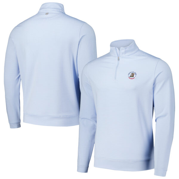 Men's 2025 U.S. Open Peter Millar Blue Perth Stripe Performance Quarter-Zip Top