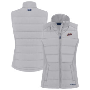 Women's Cutter & Buck  Navy North Carolina Tar Heels Alumni Rainier PrimaLoft Eco Insulated Hooded Long Coat