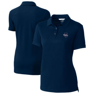 Women's Cutter & Buck Navy Philadelphia Phillies DryTec Advantage Tri-Blend Pique Polo