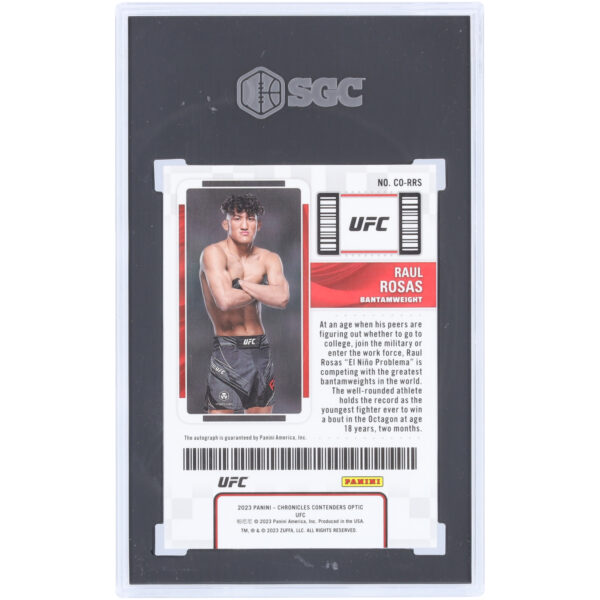 Autographed 2023 Panini Chronicles UFC Rookie Ticket #CO-RRS SGC Authenticated 10 Rookie Card - Image 8