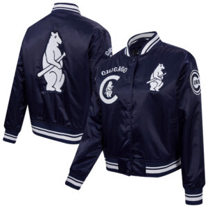 Women's Pro Standard Navy Chicago Cubs  Retro Classic Satin Full-Snap Jacket