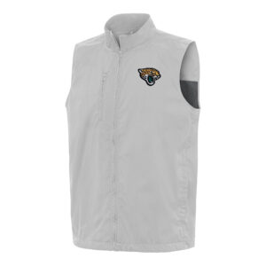 Men's Antigua Gray Jacksonville Jaguars Brisk Full-Zip Vest