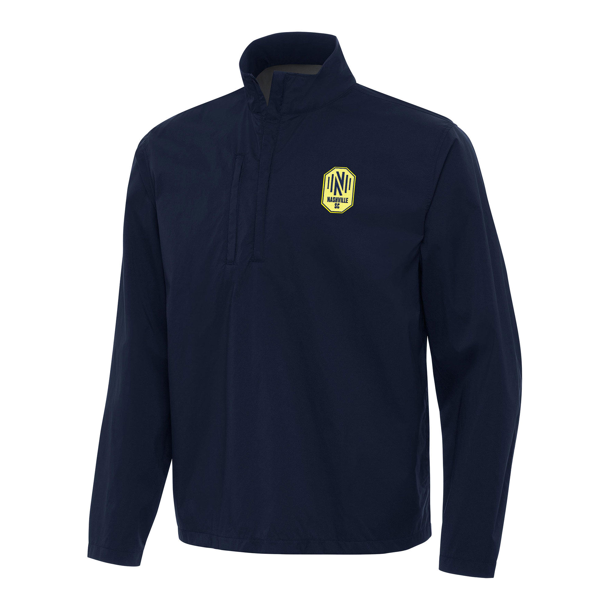 Men's Antigua Navy Nashville SC Brisk Quarter-Zip Jacket