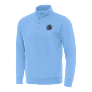 Men's Antigua Sky Blue New York City FC Victory Quarter-Zip Jacket