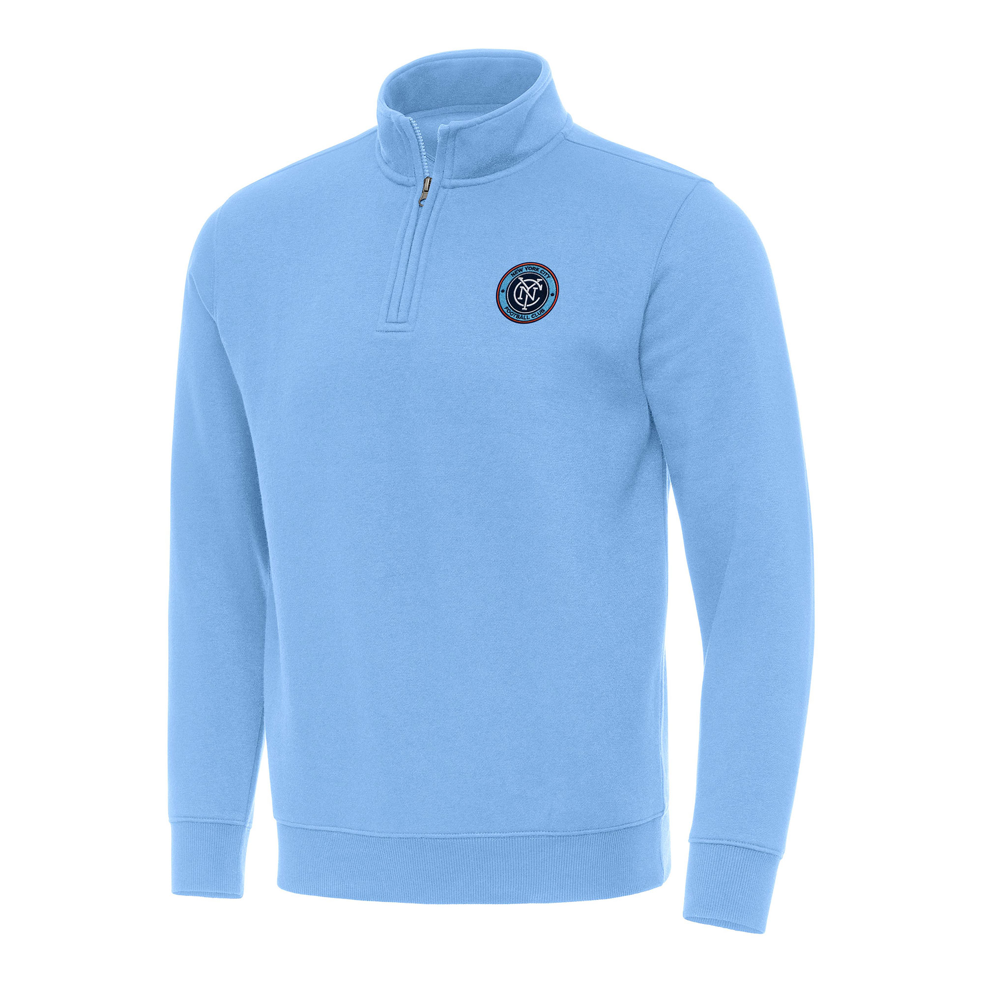 Men's Antigua Sky Blue New York City FC Victory Quarter-Zip Jacket