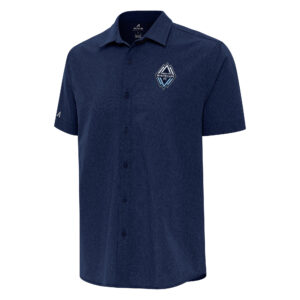 Men's Antigua Navy Vancouver Whitecaps FC Activate Woven Button-Up Shirt