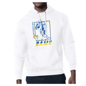 Men's Starter White Los Angeles Rams Player Grid Pullover Hoodie