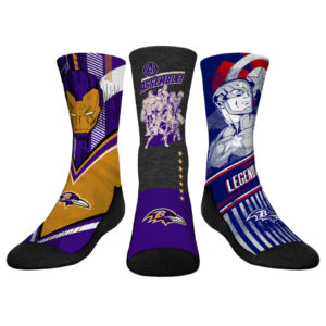 Youth Rock Em Socks  Baltimore Ravens 3-Pack Crew Socks