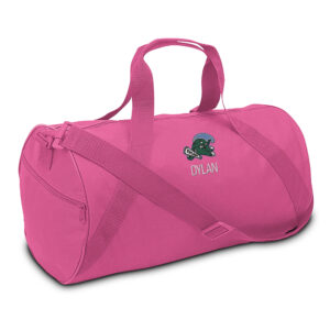 Youth Pink Tulane Green Wave Personalized Duffel Bag