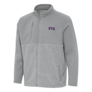 Men's Antigua Gray TCU Horned Frogs Daily Fused Full-Zip Jacket
