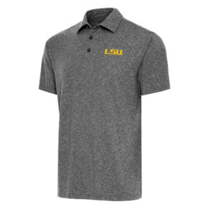 Men's Antigua  Heather Black LSU Tigers Big & Tall Par 3 Polo
