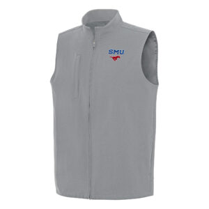 Men's Antigua Gray SMU Mustangs Regard Full-Zip Vest