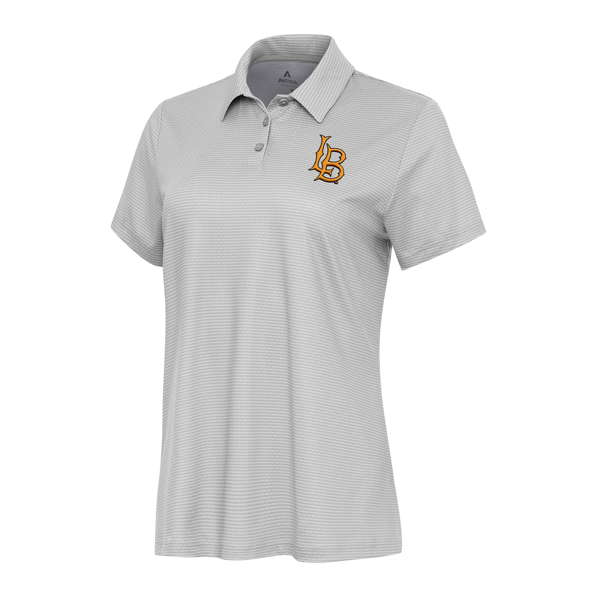 Women's Antigua White/Gray Cal State Long Beach The Beach Rings Polo