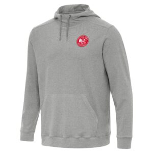 Men's Antigua Heather Gray Atlanta Hawks Cloud Pullover Hoodie