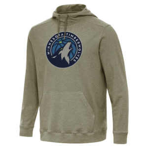 Men's Antigua Heather Olive Minnesota Timberwolves Cloud Pullover Hoodie