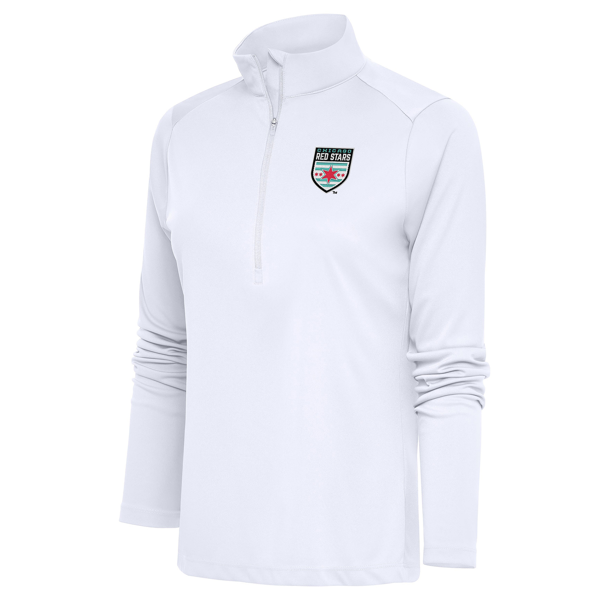 Women's Antigua White Chicago Red Stars Tribute Half-Zip Jacket