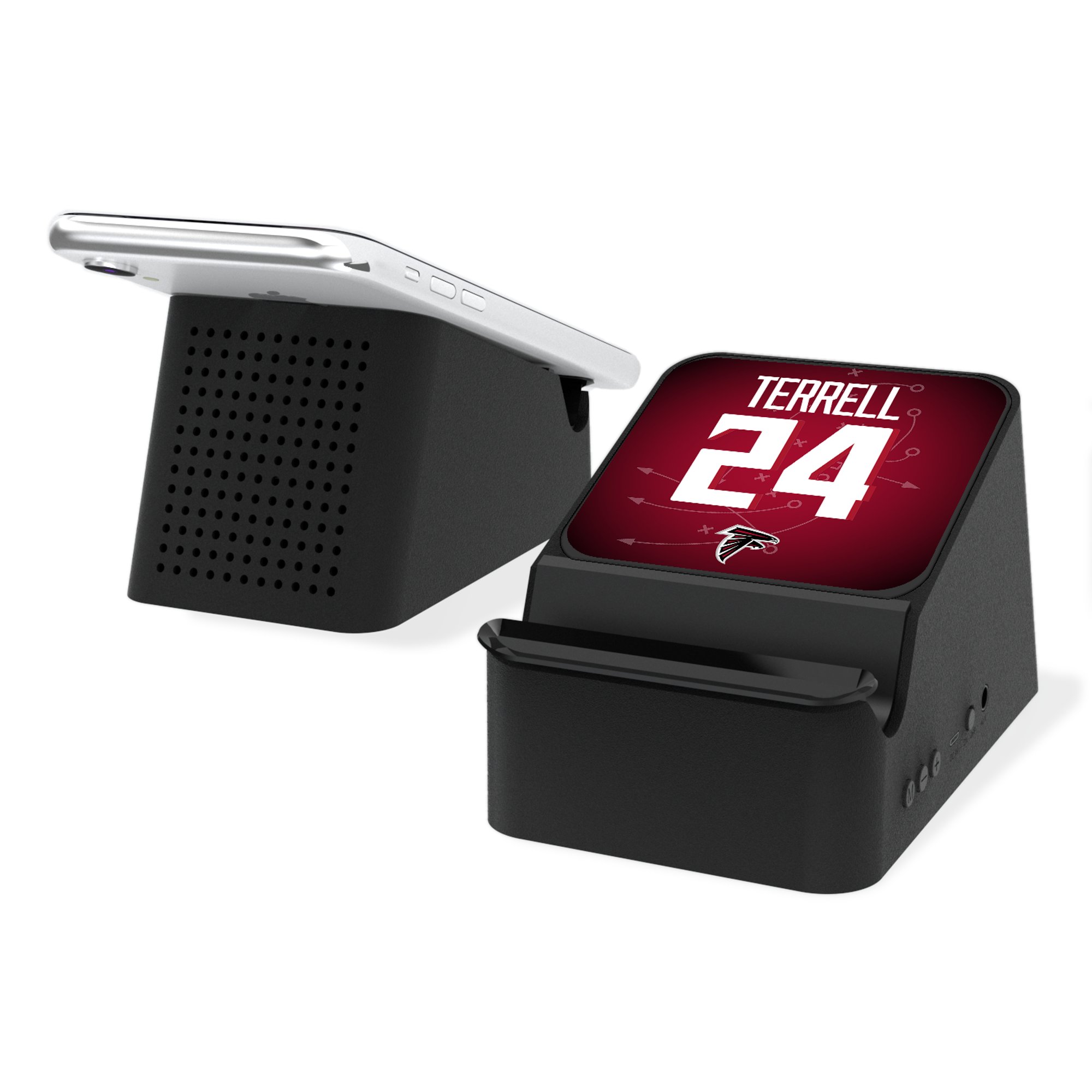 Keyscaper A.J. Terrell Black Atlanta Falcons Wireless Charging Station and Bluetooth Speaker