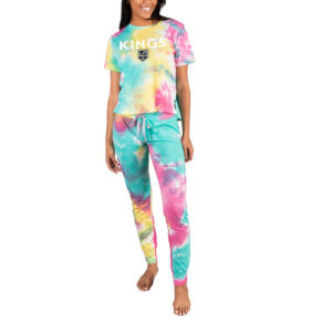 Women's Concepts Sport Los Angeles Kings Velodrome Tie-Dye Top & Pants Set