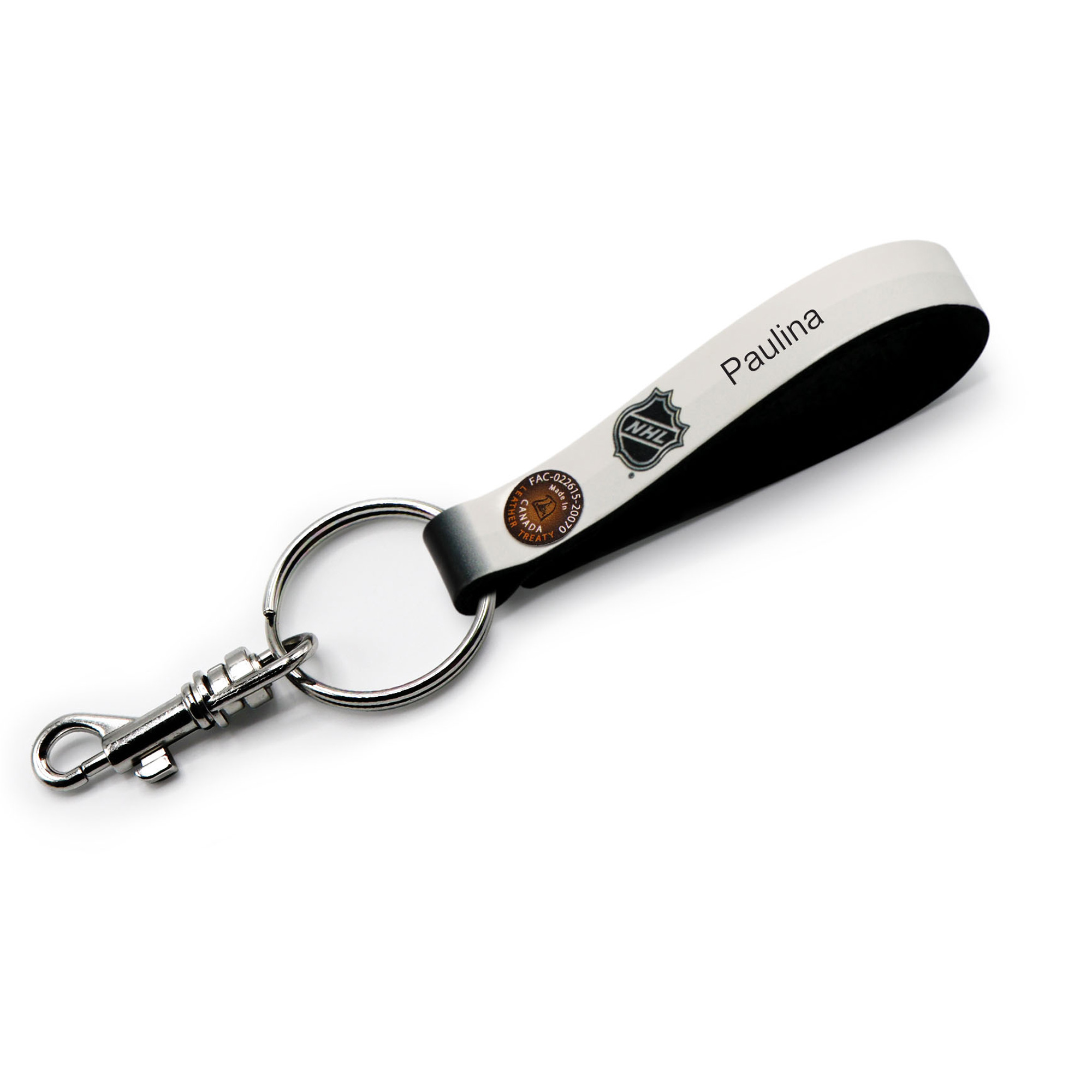 Pittsburgh Penguins Personalized Leather Loop Keychain - Image 3