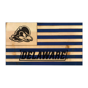Delaware Fightin' Blue Hens 20'' x 36'' Etched Wood Flag