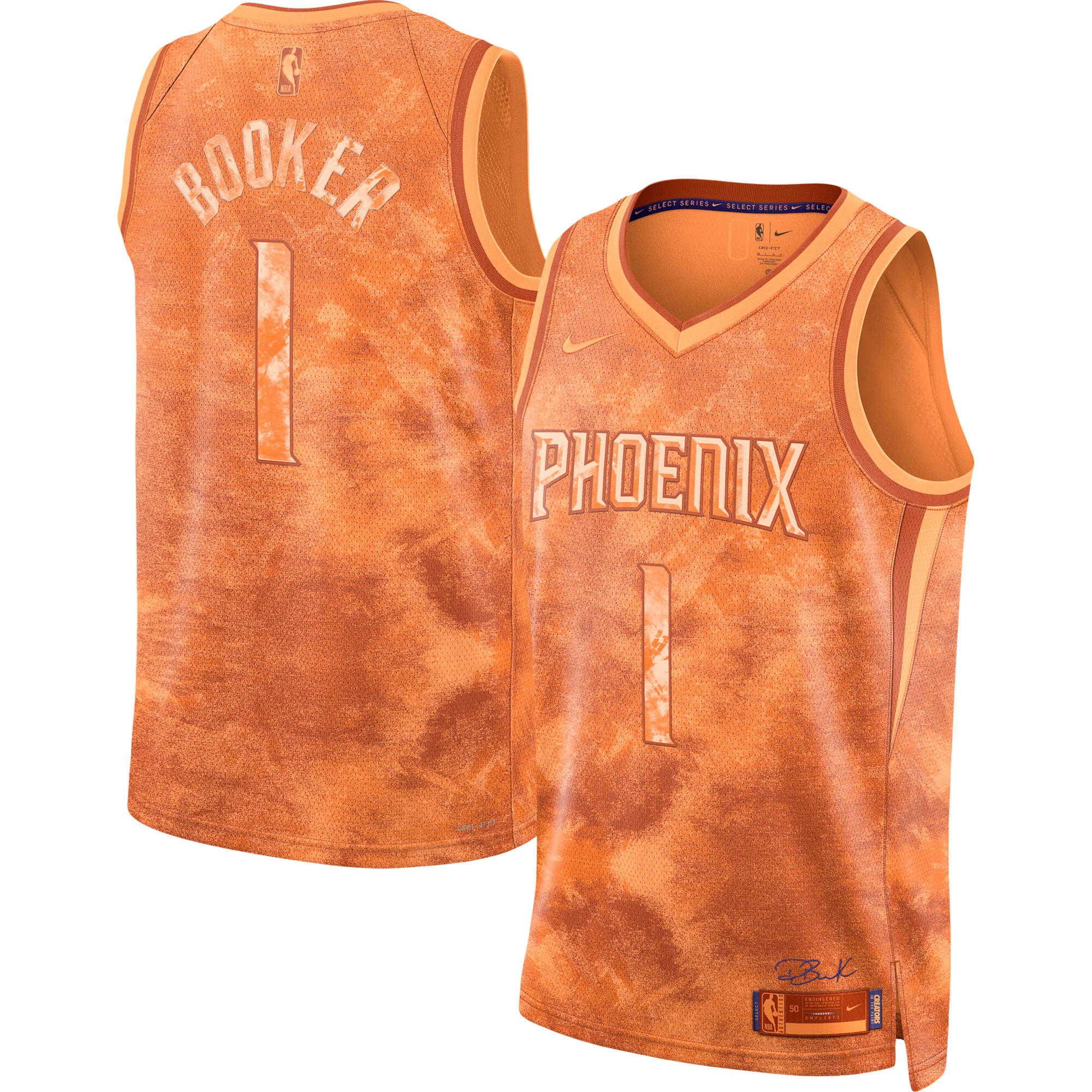 Unisex Nike Devin Booker Orange Phoenix Suns Select Series Swingman Jersey - Image 5