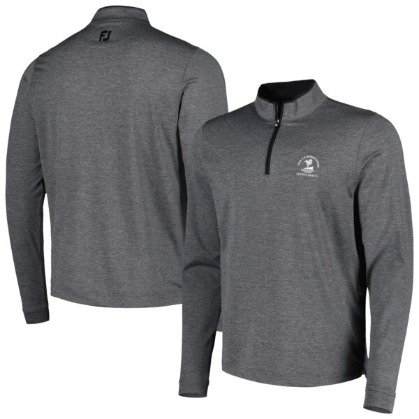 Men's 2023 U.S. Women's Open FootJoy Heather Charcoal Midlayer Quarter-Zip Top