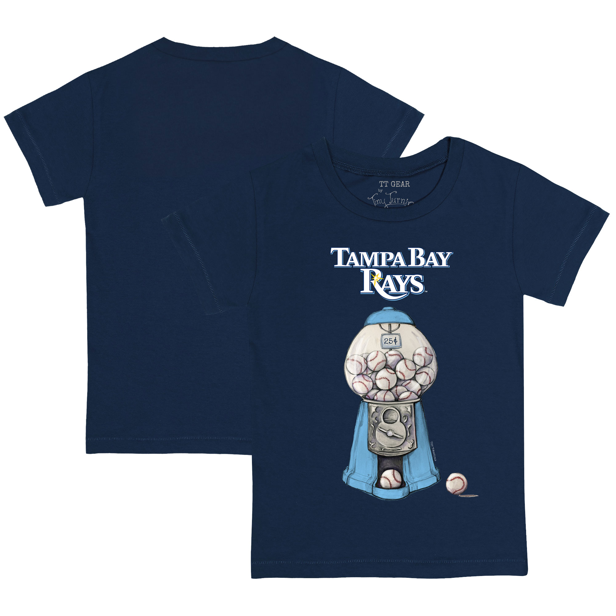 Toddler Tiny Turnip Navy Tampa Bay Rays Gumball Machine T-Shirt - Image 2