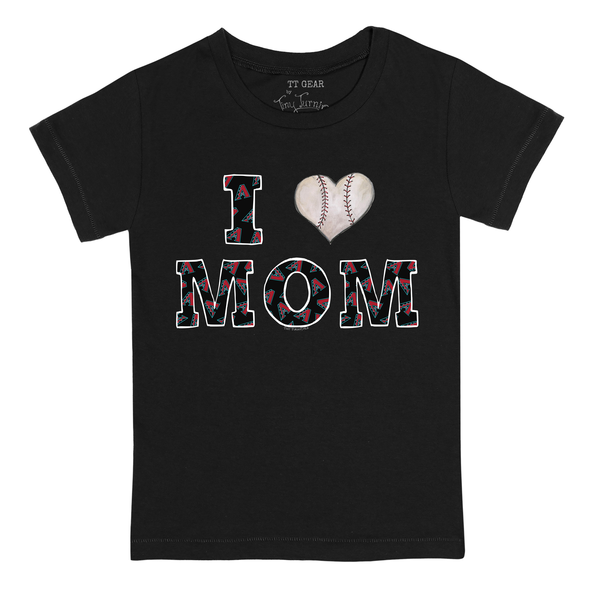 Toddler Tiny Turnip Black Arizona Diamondbacks I Love Mom T-Shirt - Image 6