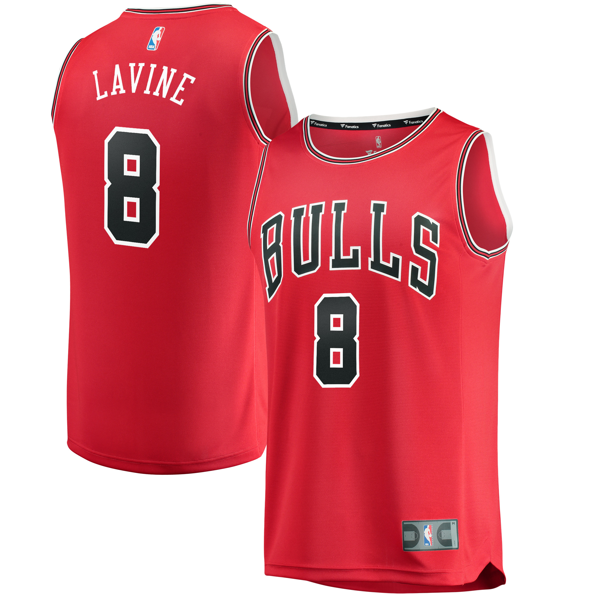 Men's Fanatics Zach LaVine Red Chicago Bulls Fast Break Replica Jersey - Icon Edition - Image 2