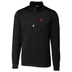 Men's Cutter & Buck Black Western Kentucky Hilltoppers Big & Tall College Vault Traverse Quarter-Zip Pullover Jacket