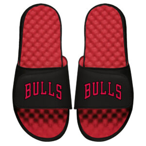 Men's ISlide Red Chicago Bulls Wordmark Slide Sandals