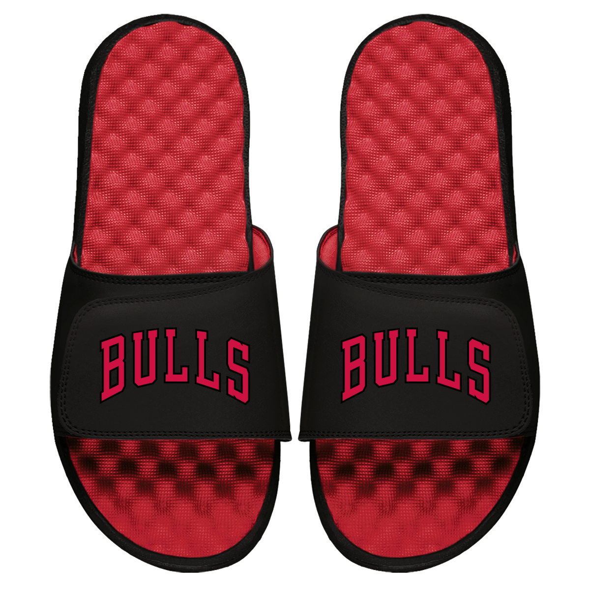 Men's ISlide Red Chicago Bulls Wordmark Slide Sandals