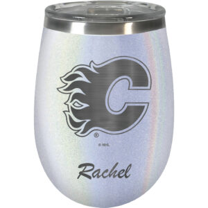 Calgary Flames 12oz. Personalized Opal Wine Tumbler